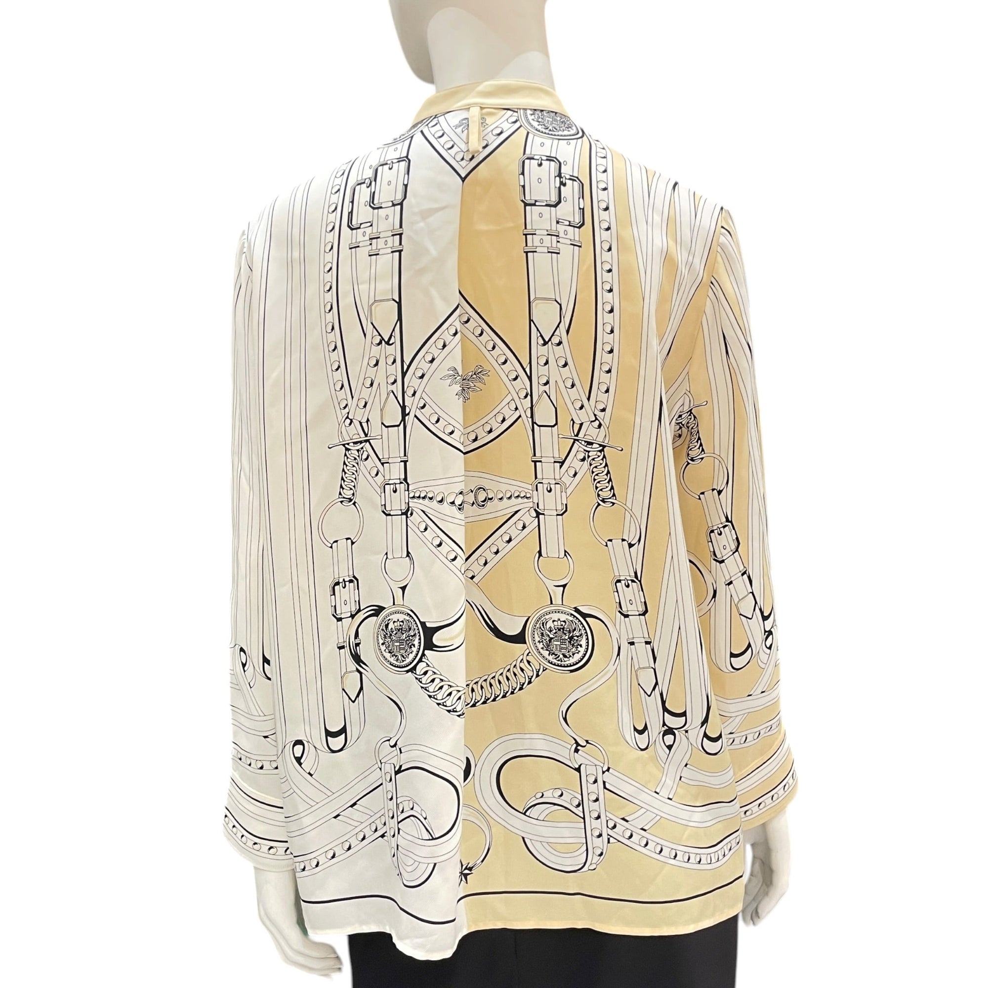 Striped Silk Blouse 38 Beige Ready-To-Wear CL2604-20948 2