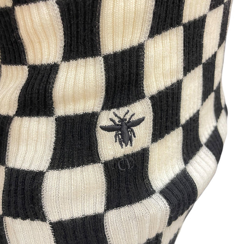 Dioramour Checkered Knitted Top 34 Black Ready-To-Wear in Cashmere CL2604-20953 3