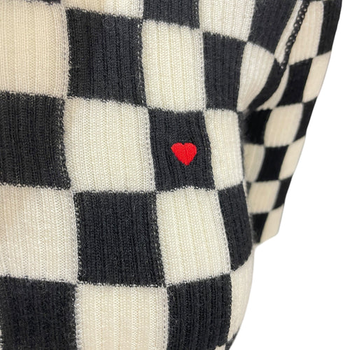 Dioramour Checkered Knitted Top 34 Black Ready-To-Wear in Cashmere CL2604-20953 4