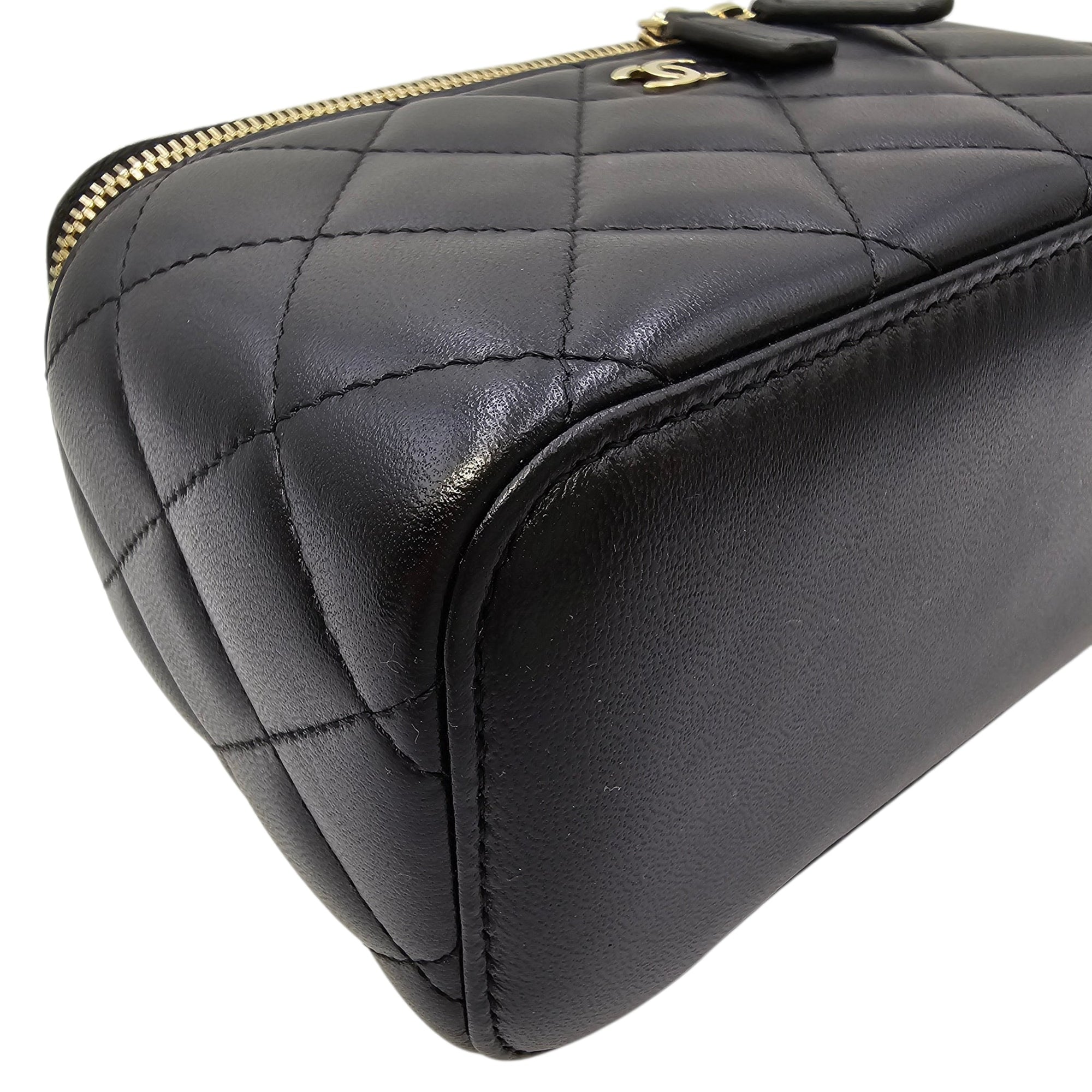 Vanity Case with Strap Black Crossbody Bag in Lambskin Gold hardware CL2604-20959 10