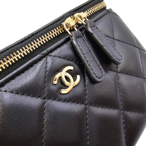 Vanity Case with Strap Black Crossbody Bag in Lambskin Gold hardware CL2604-20959 13