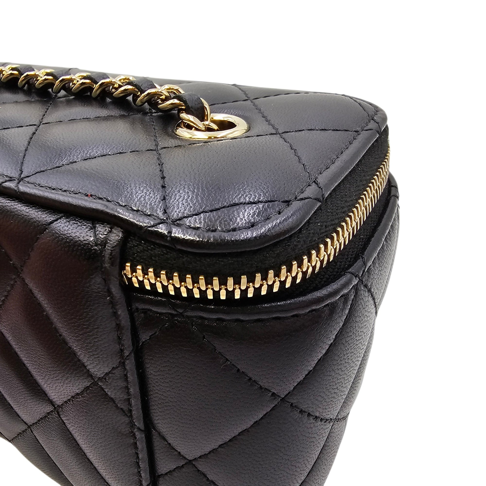 Vanity Case with Strap Black Crossbody Bag in Lambskin Gold hardware CL2604-20959 14