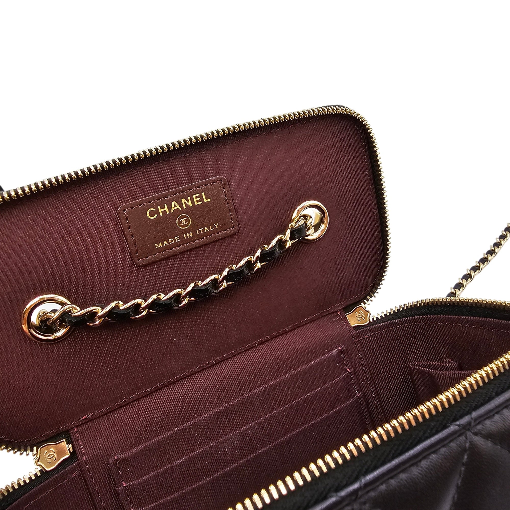 Vanity Case with Strap Black Crossbody Bag in Lambskin Gold hardware CL2604-20959 15
