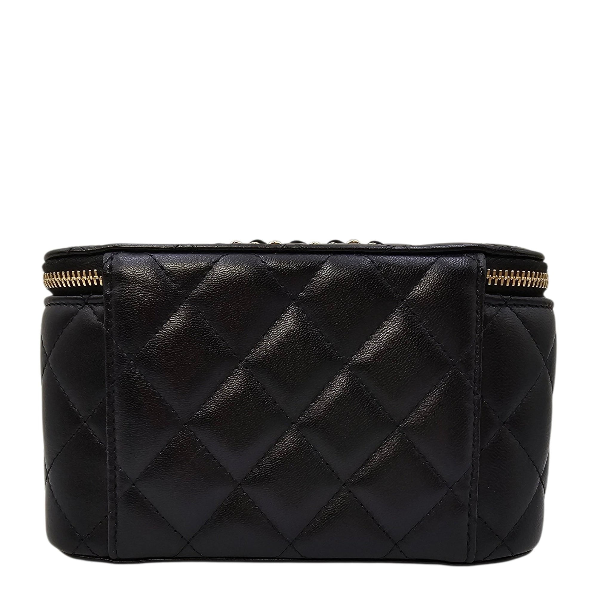 Vanity Case with Strap Black Crossbody Bag in Lambskin Gold hardware CL2604-20959 2