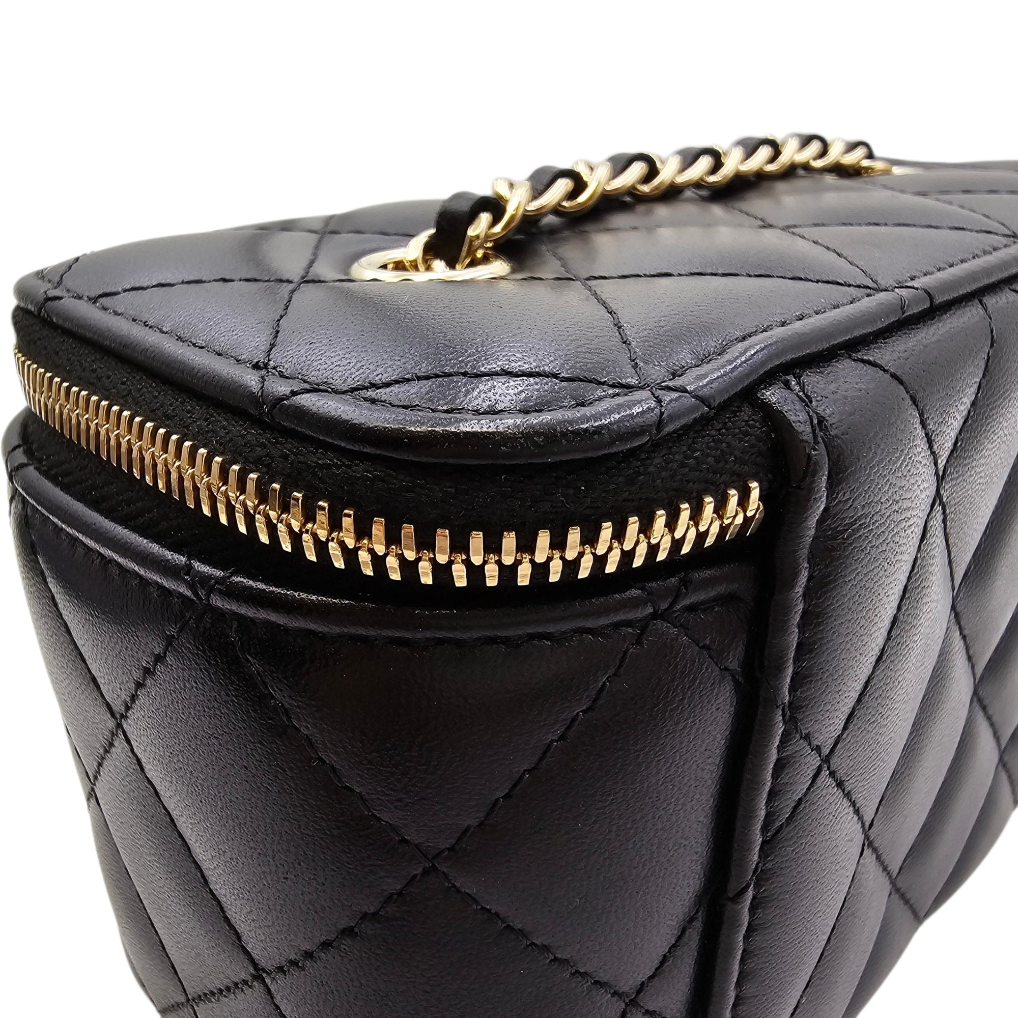 Vanity Case with Strap Black Crossbody Bag in Lambskin Gold hardware CL2604-20959 6