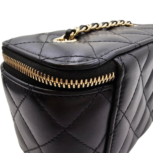 Vanity Case with Strap Black Crossbody Bag in Lambskin Gold hardware CL2604-20959 6