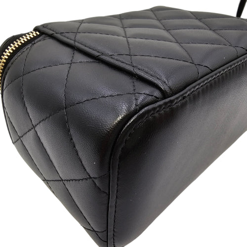 Vanity Case with Strap Black Crossbody Bag in Lambskin Gold hardware CL2604-20959 7