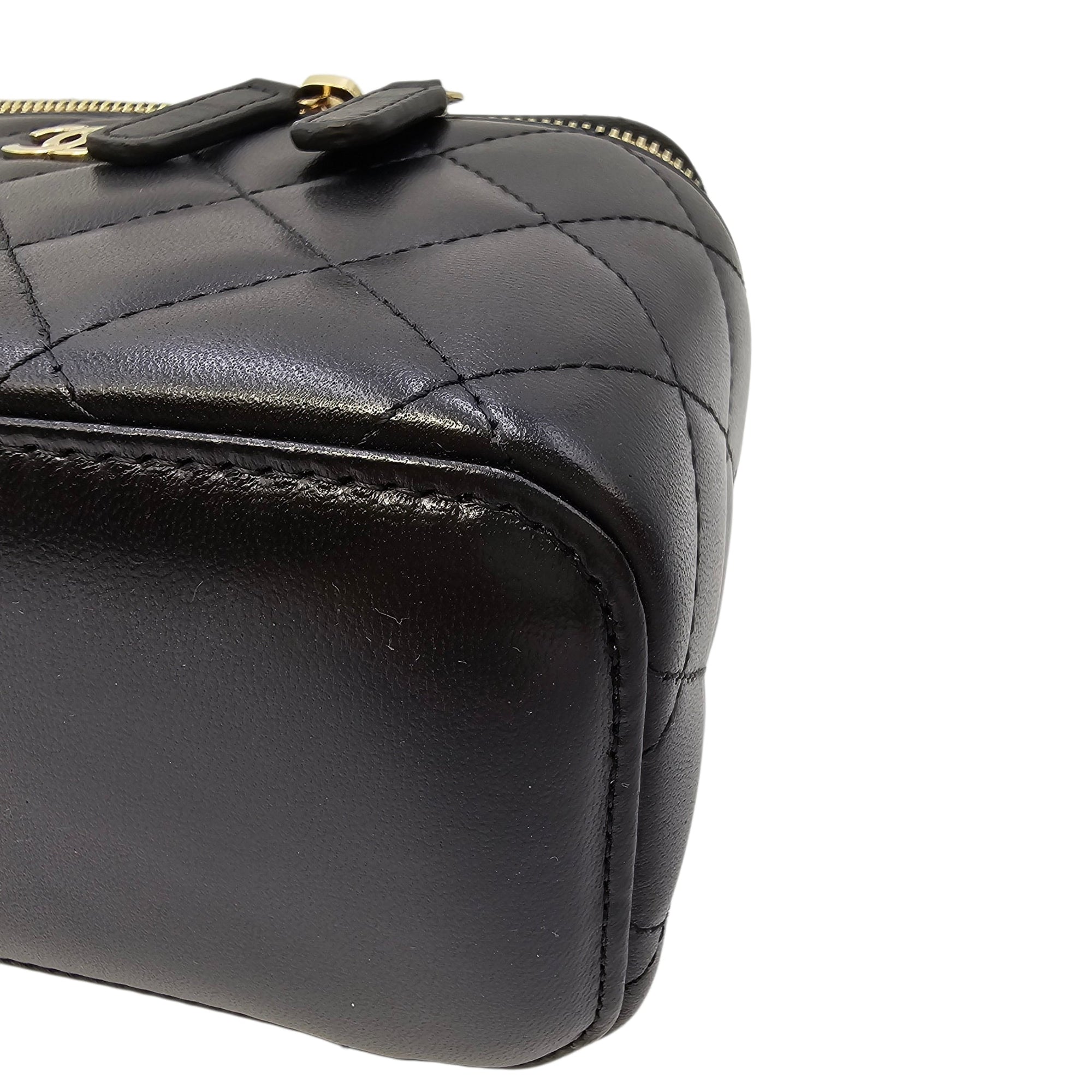 Vanity Case with Strap Black Crossbody Bag in Lambskin Gold hardware CL2604-20959 9
