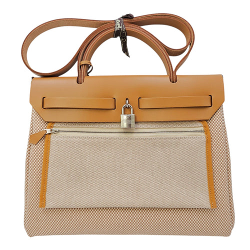 Herbag Criss Viking 31 Ecru Beige/ Naturel Sable in Toile Palladium hardware CL2604-20973 2