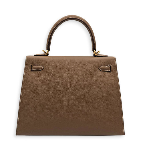 Sellier Kelly 25 Etoupe in Epsom Gold hardware