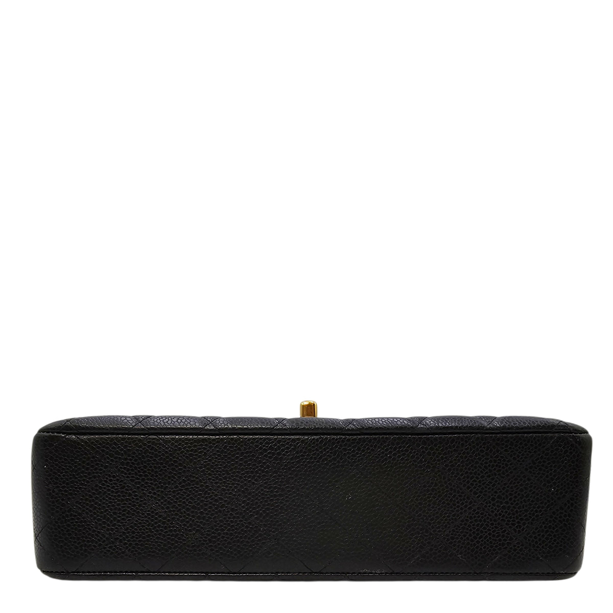 Medium Classic Flap Black Shoulder Bag in Caviar Leather Gold hardware