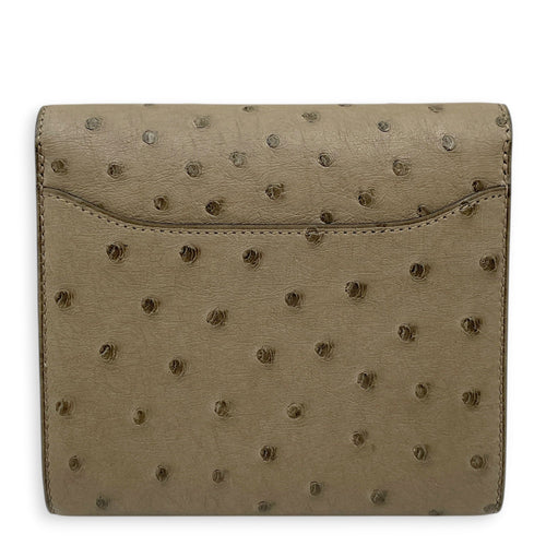 Constance Gris Asphalt Compact Wallet in Ostrich Rose Gold hardware CL2604-20991 2