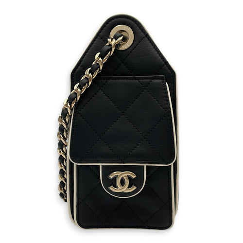 C25 Mini Black Shoulder Bag in Lambskin Gold hardware CL2604-20993 4