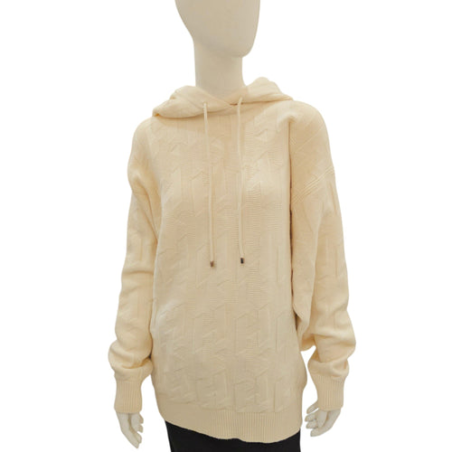 Ladies Hoodie Pullover 36 Cream Ready-To-Wear in Wool CL2604-20996 1