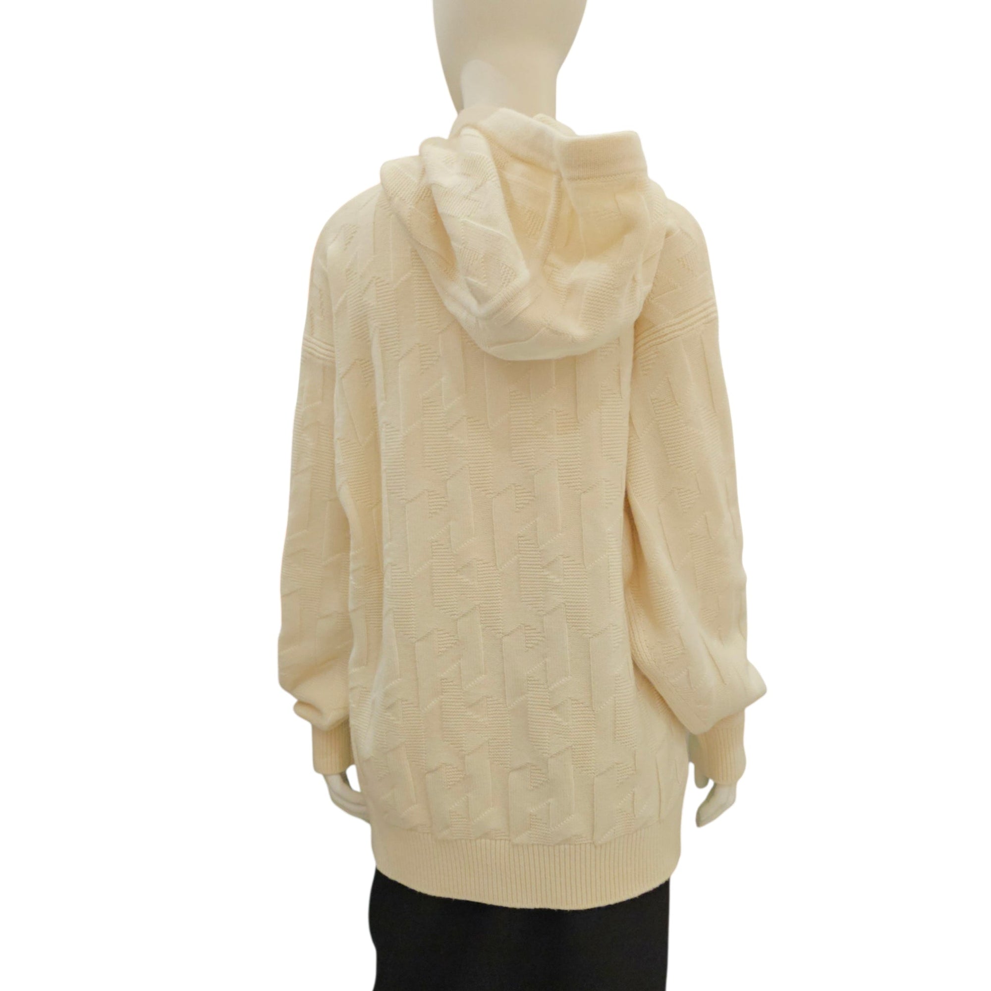 Ladies Hoodie Pullover 36 Cream Ready-To-Wear in Wool