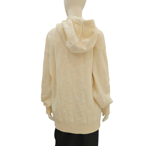 Ladies Hoodie Pullover 36 Cream Ready-To-Wear in Wool