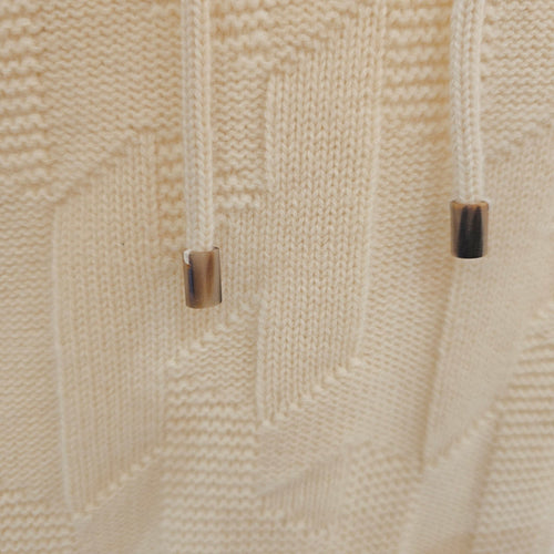 Ladies Hoodie Pullover 36 Cream Ready-To-Wear in Wool