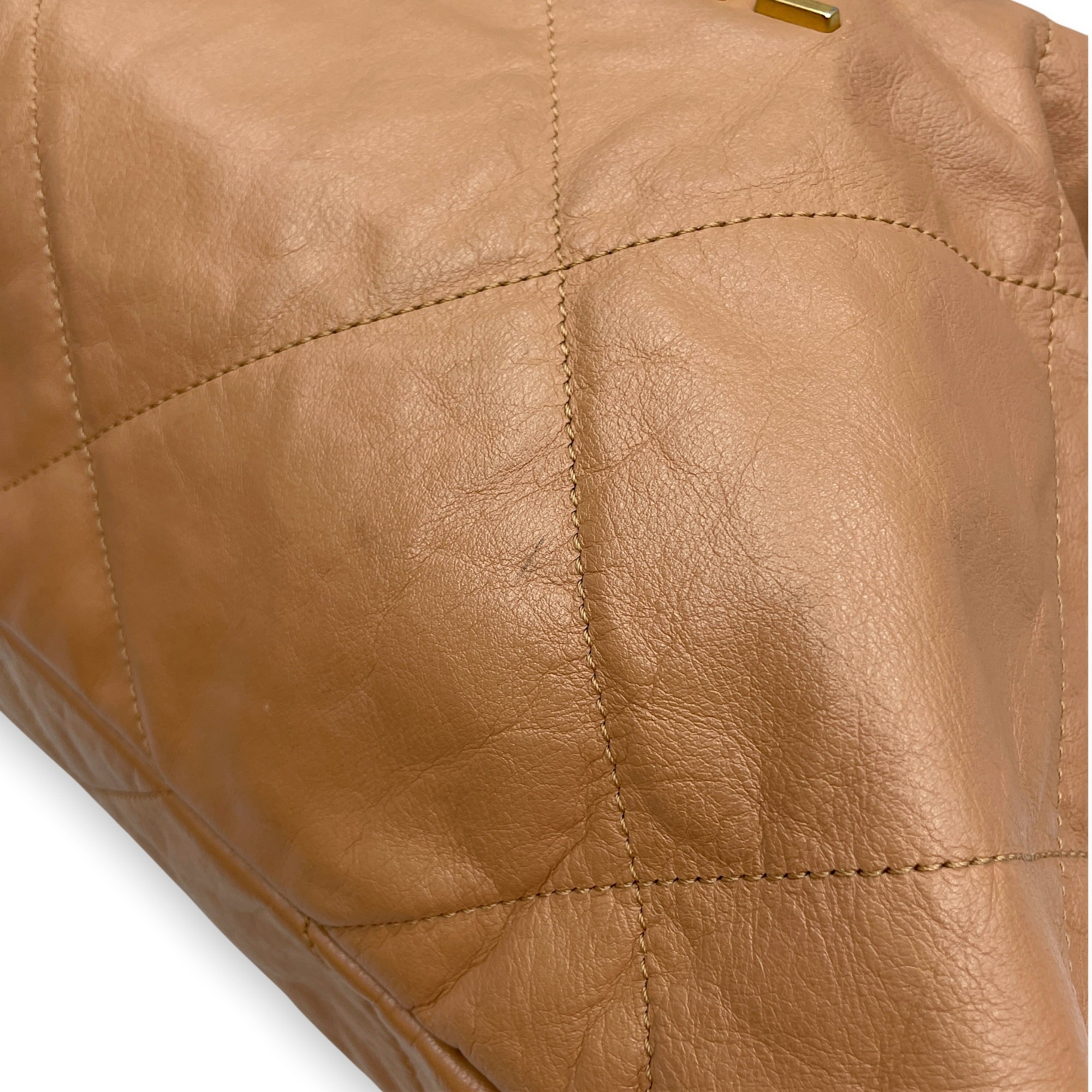 C22 Medium Brown Shoulder Bag in Calfskin Gold hardware CL2604-21004 10