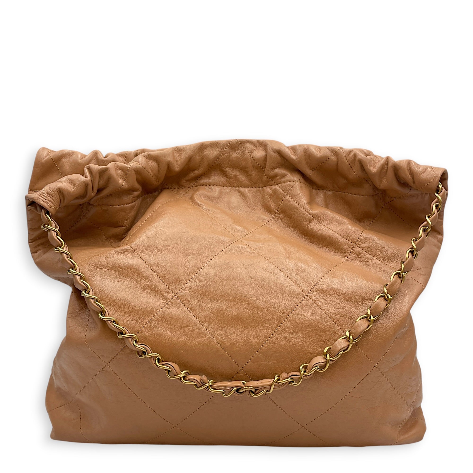 C22 Medium Brown Shoulder Bag in Calfskin Gold hardware CL2604-21004 2