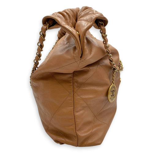 C22 Medium Brown Shoulder Bag in Calfskin Gold hardware CL2604-21004 3