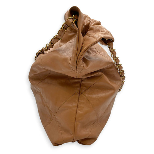 C22 Medium Brown Shoulder Bag in Calfskin Gold hardware CL2604-21004 4