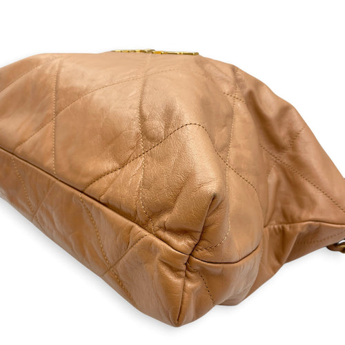 C22 Medium Brown Shoulder Bag in Calfskin Gold hardware CL2604-21004 9