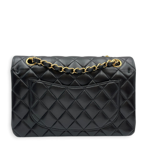 Small Classic Black Shoulder Bag in Lambskin Gold hardware