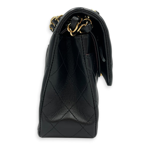 Small Classic Black Shoulder Bag in Lambskin Gold hardware