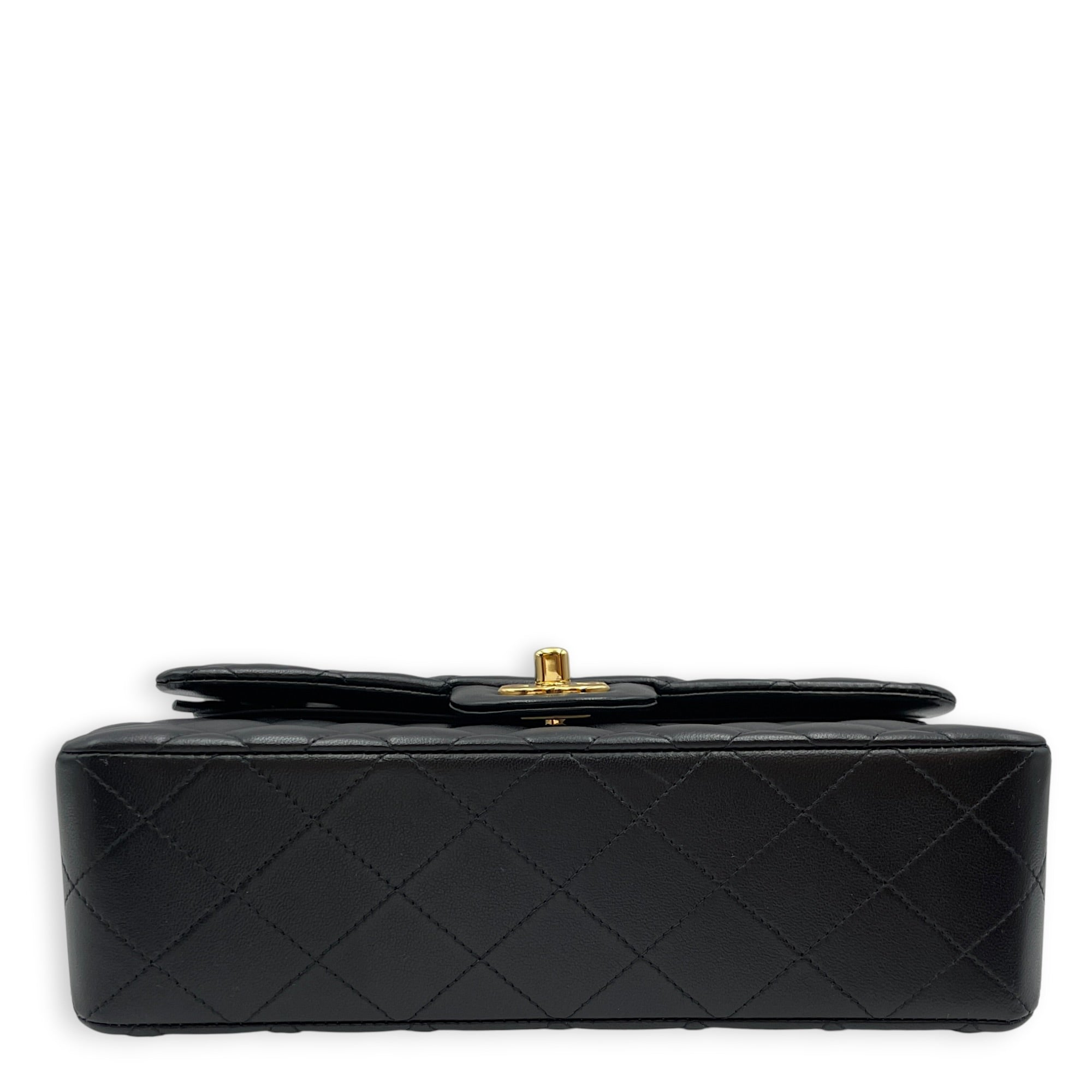 Small Classic Black Shoulder Bag in Lambskin Gold hardware