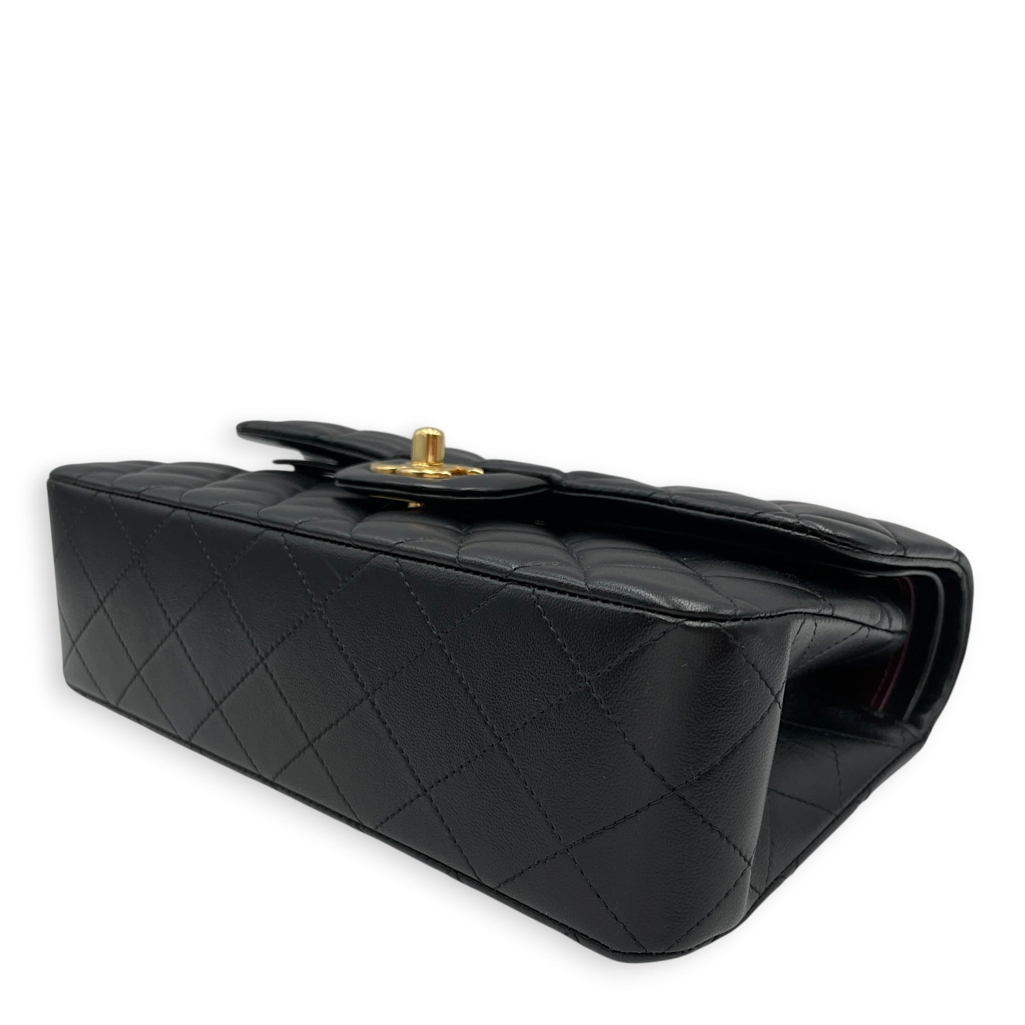 Small Classic Black Shoulder Bag in Lambskin Gold hardware