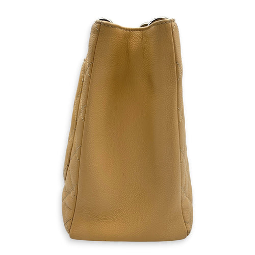 GST Beige Shoulder Bag in Caviar Leather Silver hardware CL2604-21009 3