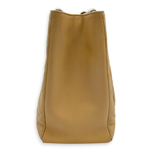 GST Beige Shoulder Bag in Caviar Leather Silver hardware CL2604-21009 4