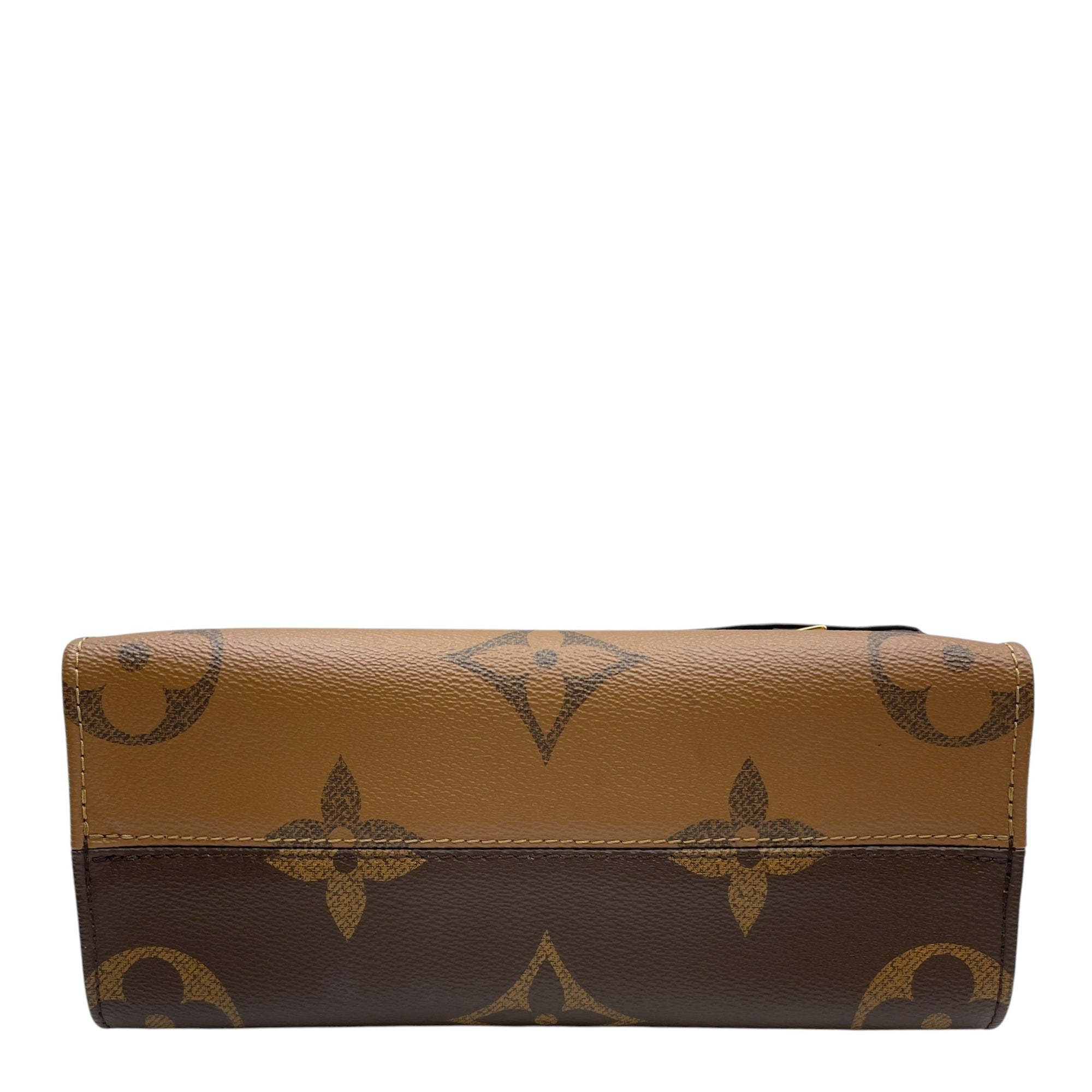 Onthego Monogram Reverse PM Brown Shoulder Bag Gold hardware