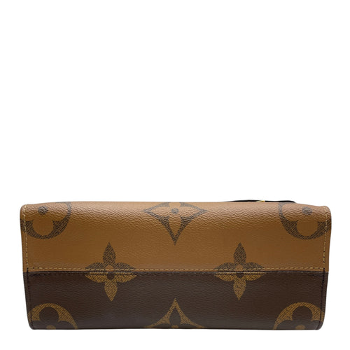 Onthego Monogram Reverse PM Brown Shoulder Bag Gold hardware