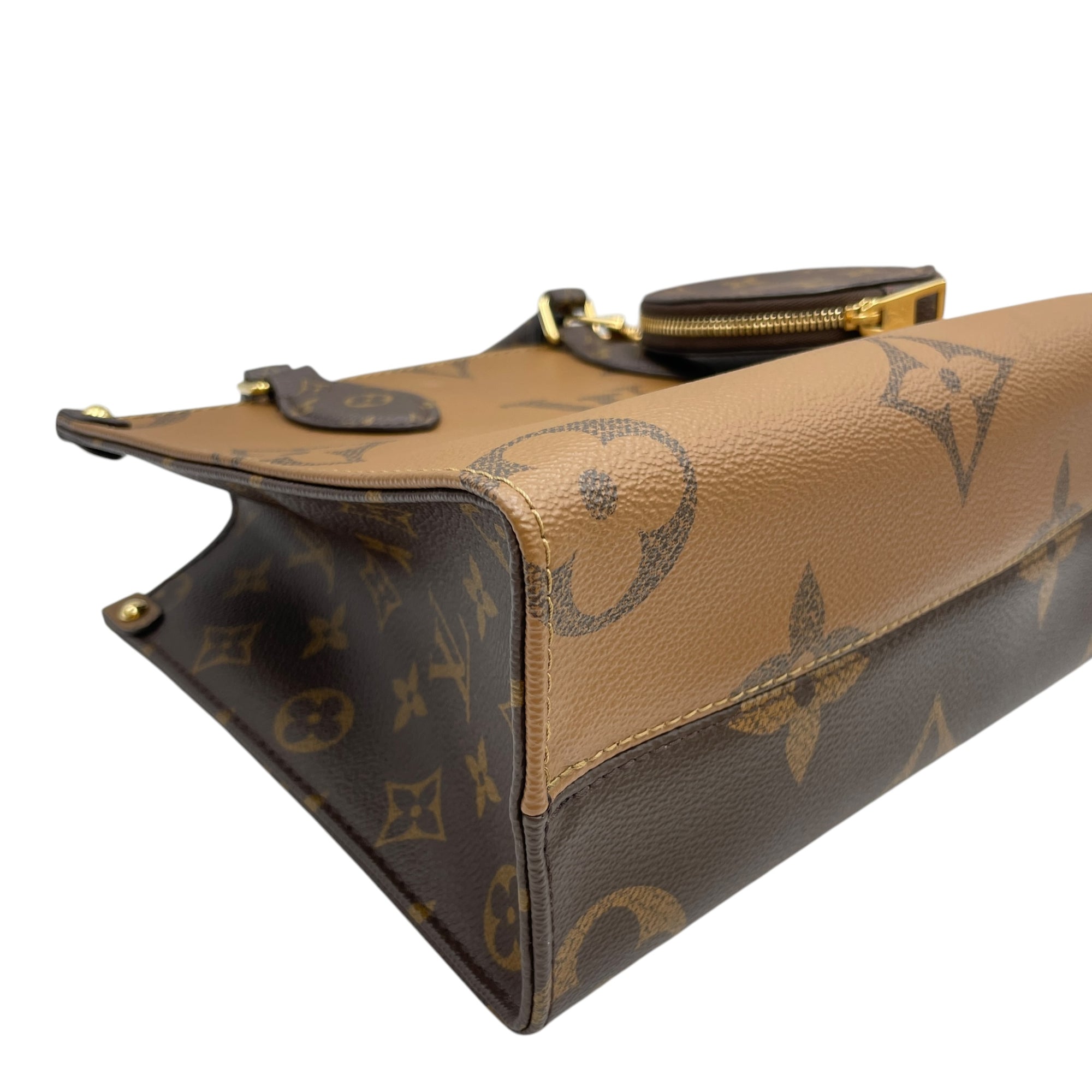 LV OTG PM Monogram Reverse 24 Brown Shoulder Bag Gold hardware