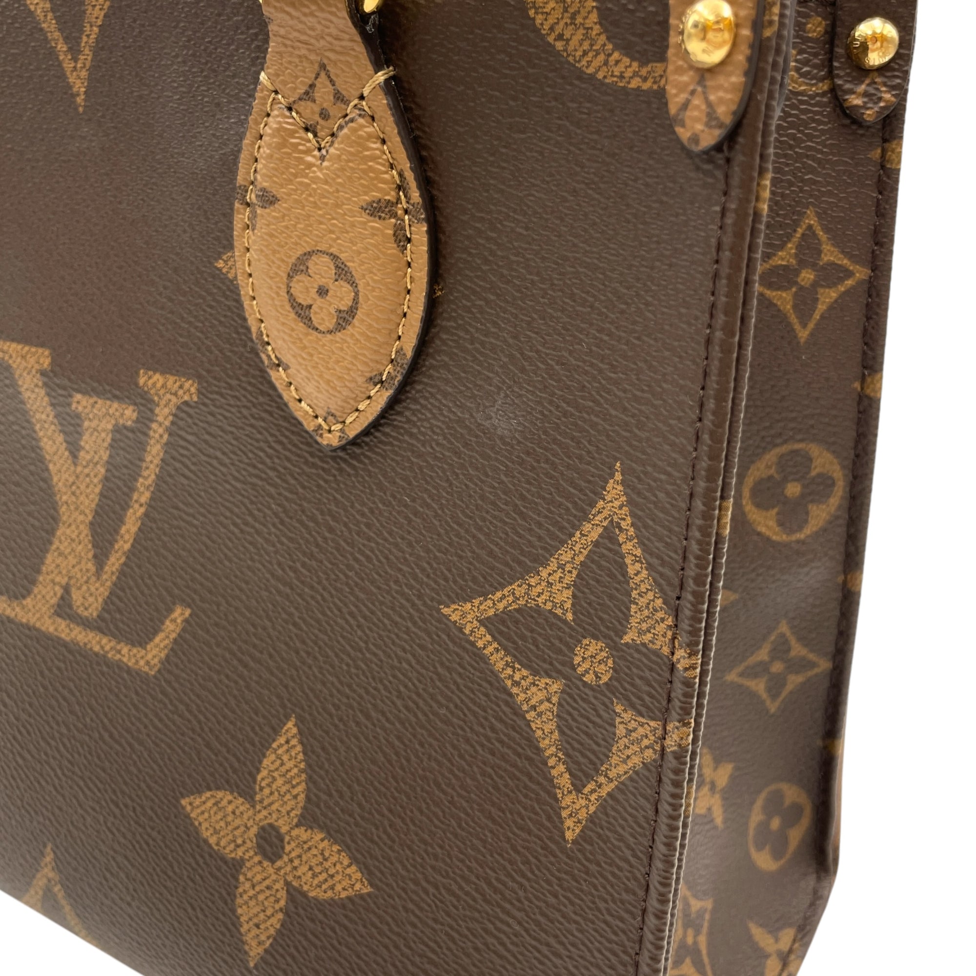 LV OTG PM Monogram Reverse 24 Brown Shoulder Bag Gold hardware