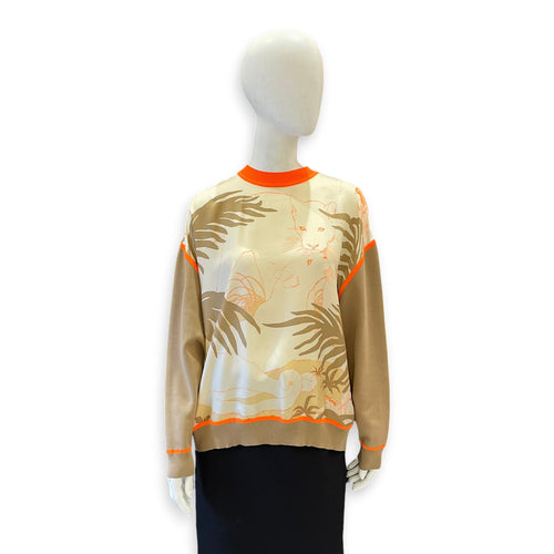 Jungle Love Fluo Twillaine Printed Sweater 38 Beige Ready-To-Wear CL2604-21022 1