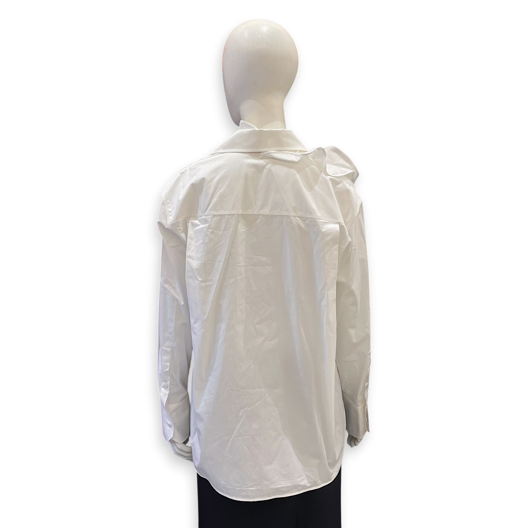 Rose Detail Shirt Size 38 White Ready-To-Wear in Cotton