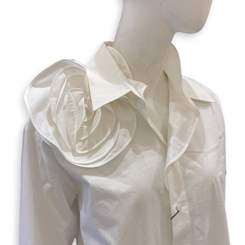 Rose Detail Shirt Size 38 White Ready-To-Wear in Cotton CL2604-21031 3