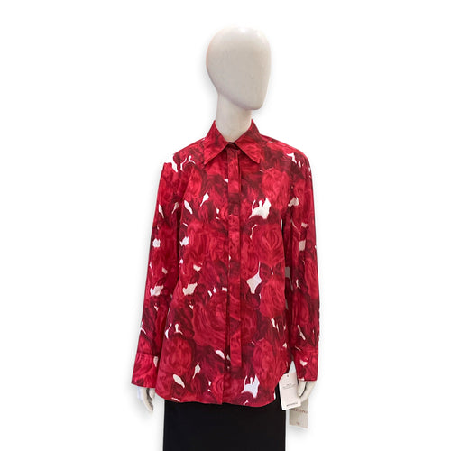 Rose Print Shirt 36 Red Ready-To-Wear in Cotton CL2604-21033 1