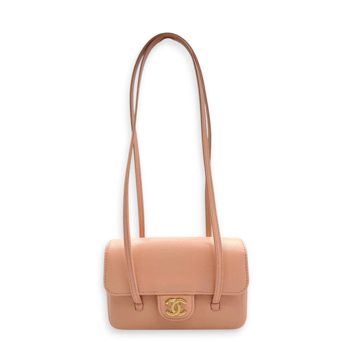 Mini Preppy Coco Pink Shoulder Bag in Calfskin Gold hardware