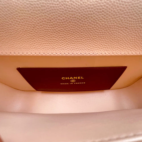 Mini Preppy Coco Pink Shoulder Bag in Calfskin Gold hardware