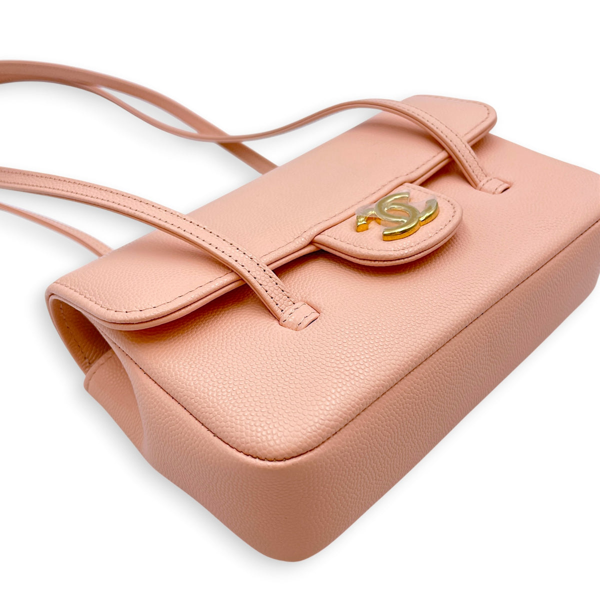 Mini Preppy Coco Pink Shoulder Bag in Calfskin Gold hardware