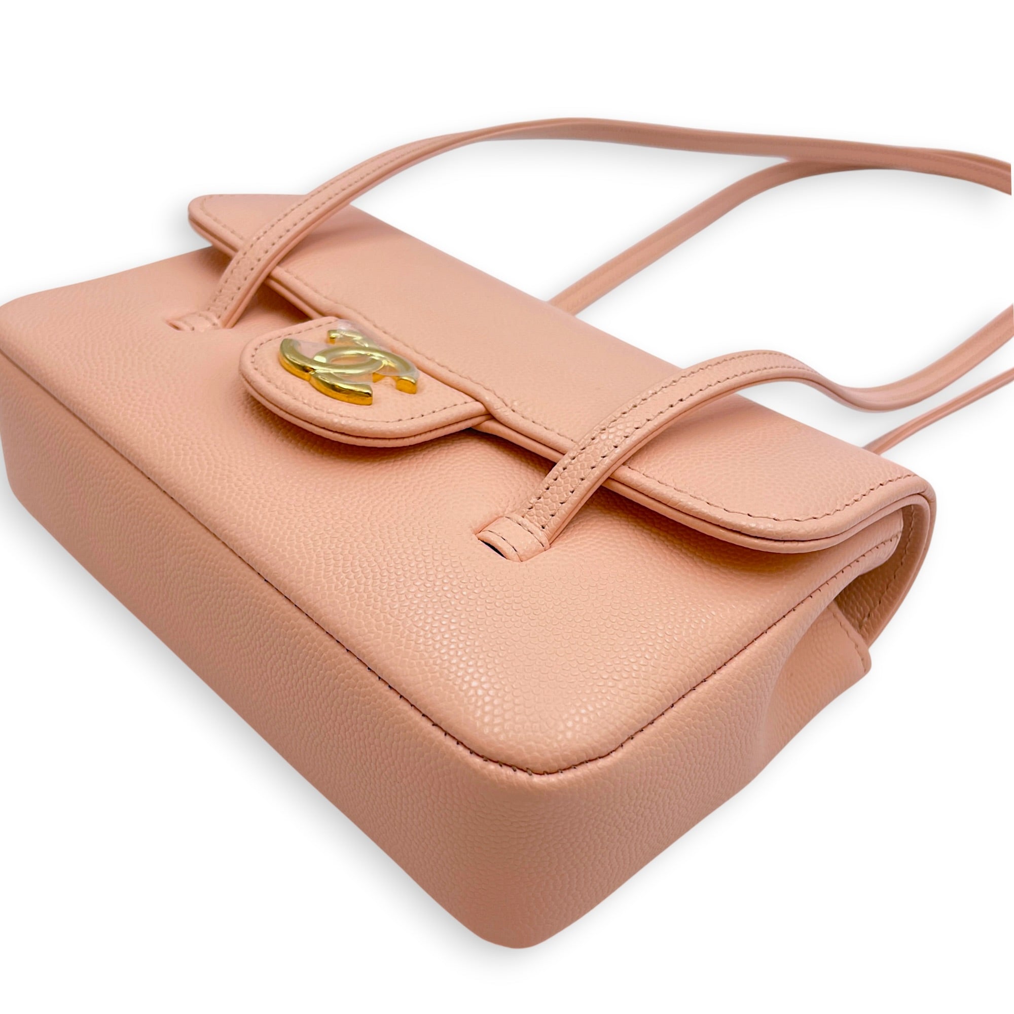 Preppy Coco Mini Pink Shoulder Bag in Calfskin Gold hardware CL2604-21046 8