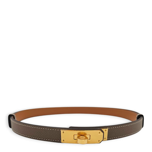 Kelly 18 Belt Etoupe Belt in Epsom Gold hardware
