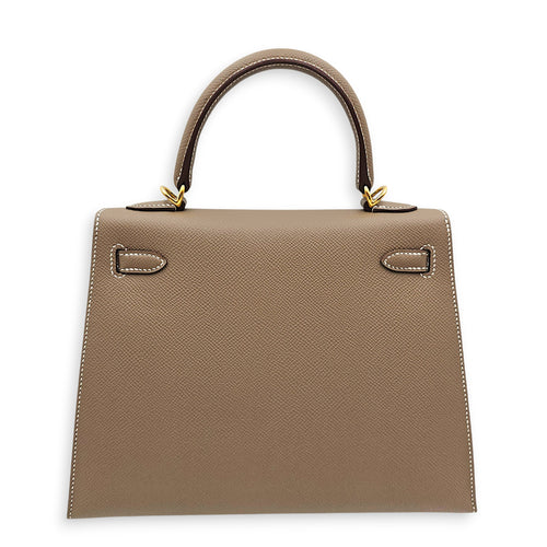 Sellier Kelly 25 Etoupe in Epsom Gold hardware