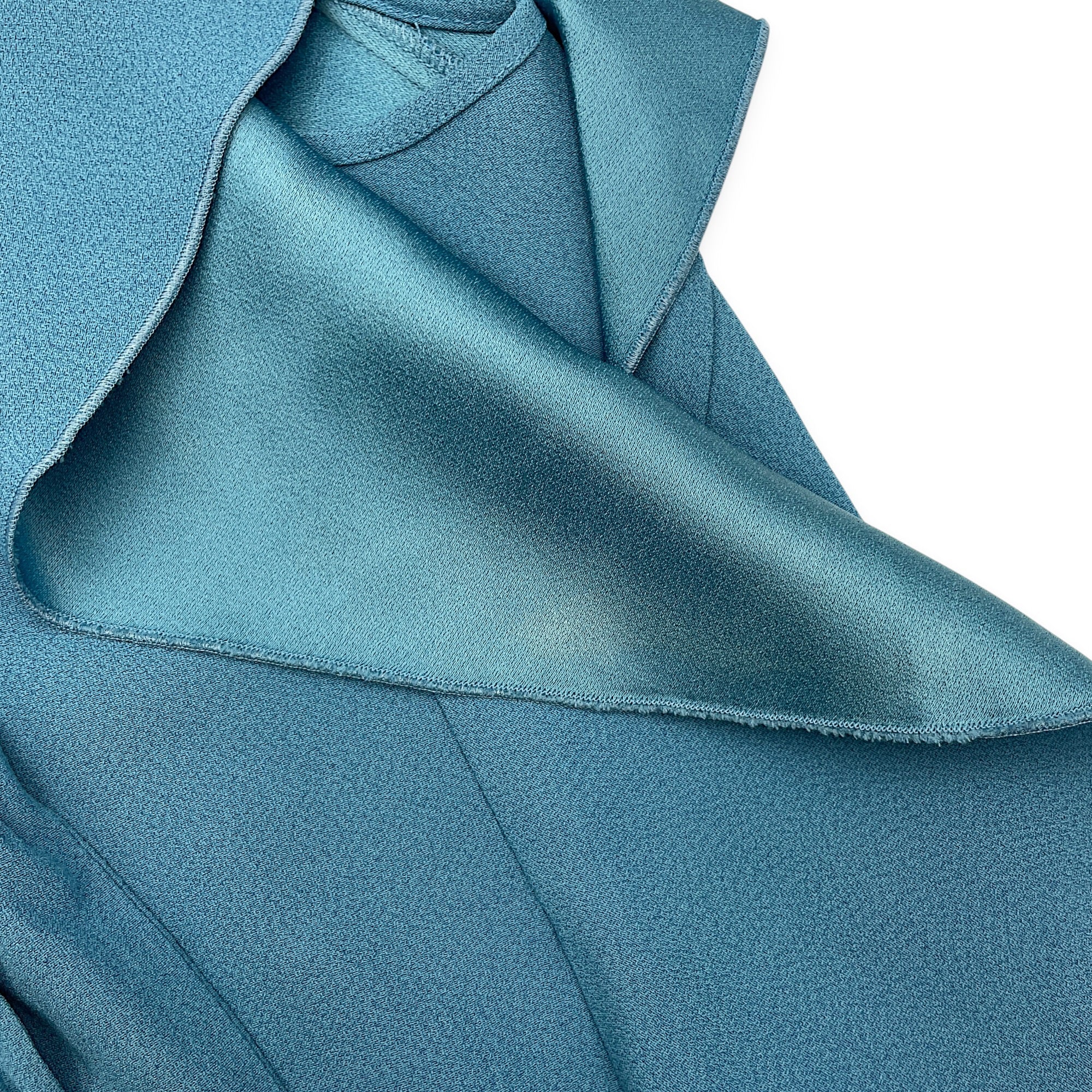 Ruffles Sleeved Blouse 38 Blue Ready-To-Wear in Viscose CL2604-21078 4