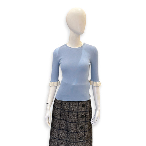 Bell Shaped Sleeved Top S Blue Ready-To-Wear in Wool CL2604-21080 1