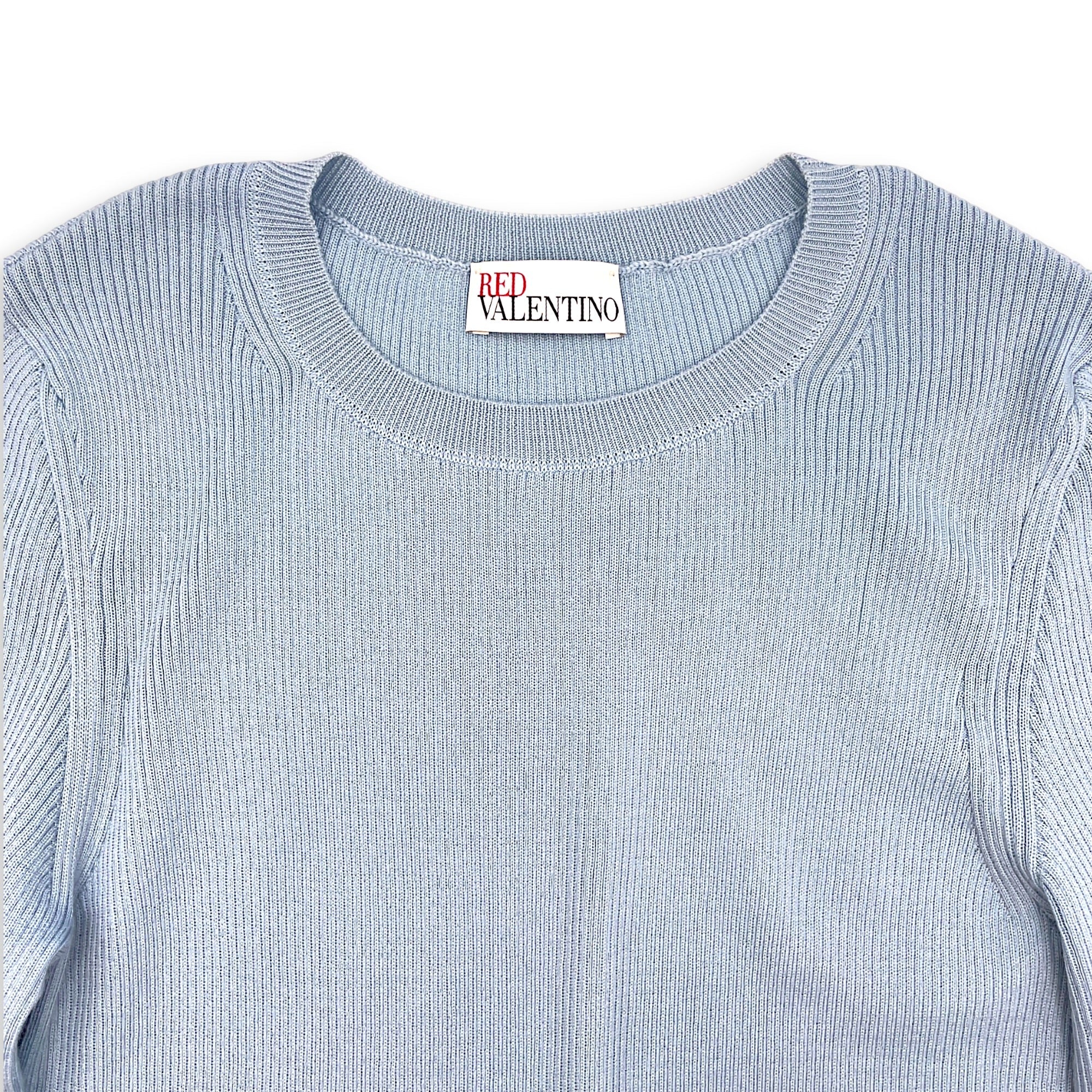 Bell Shaped Sleeved Top S Blue Ready-To-Wear in Wool CL2604-21080 3