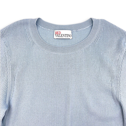 Bell Shaped Sleeved Top S Blue Ready-To-Wear in Wool CL2604-21080 3
